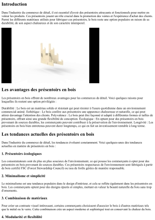Les tendances des présentoirs en bois dans l'industrie du commerce de détail