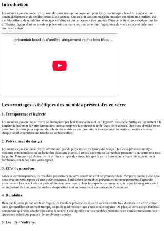 Les avantages esthétiques des meubles présentoirs en verre