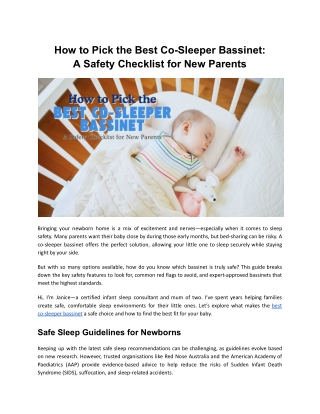 how to pick the best co sleeper bassinet a safety