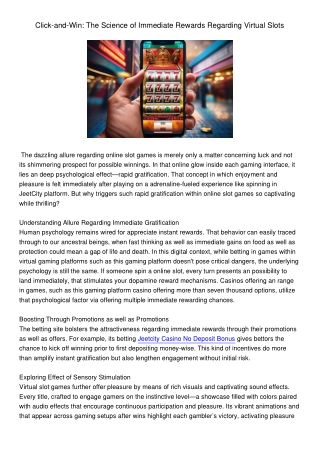 click and win the science of immediate rewards