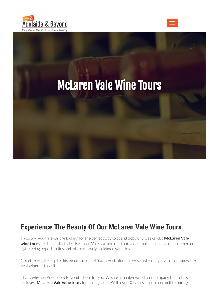 mclaren vale wine tours mclaren vale wine tours