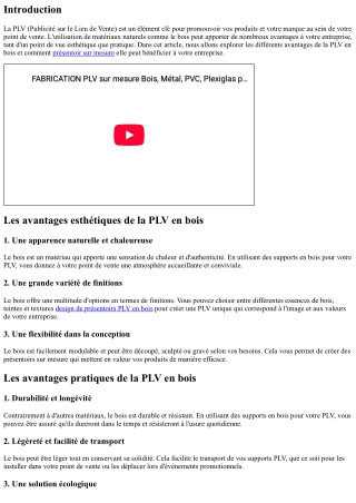 Les avantages de la PLV en bois pour votre entreprise