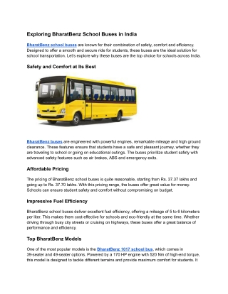 BharatBenz School Buses