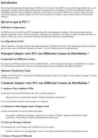 Comment Adapter votre PLV aux Différents Canaux de Distribution