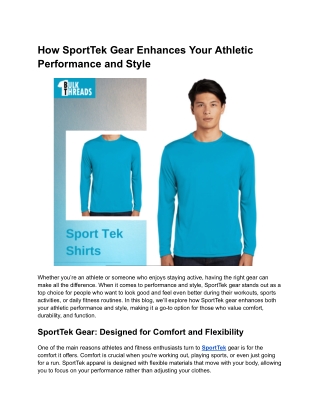How SportTek Gear Enhances Your Athletic Performance and Style