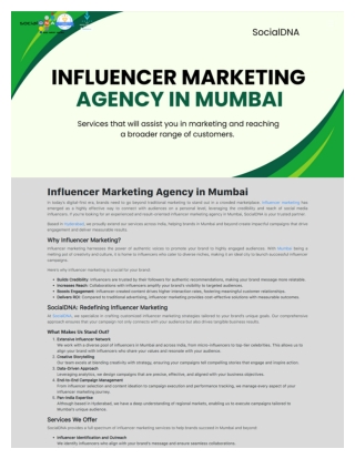 Best Influencer Marketing Agency in Mumbai | Social DNA