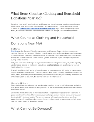 What Items Count as Clothing and Household Donations Near Me_