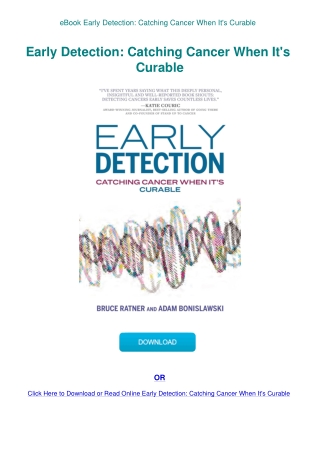 eBook Early Detection Catching Cancer When It's Curable