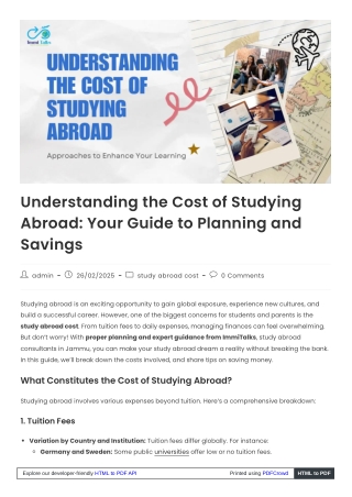 Smart Budgeting for Study Abroad: Costs & Savings