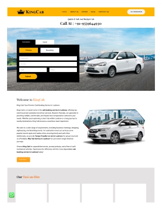 Cab Booking Service in Lucknow | One Way Taxi Service in Lucknow – King Cab