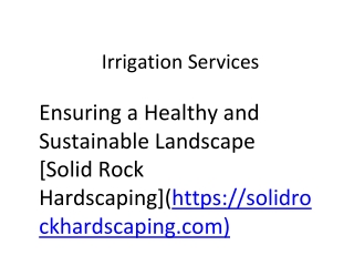 irrigation services
