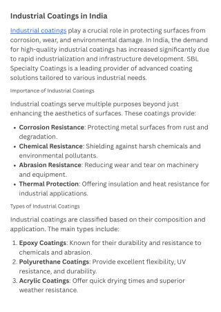 Industrial Coatings in India