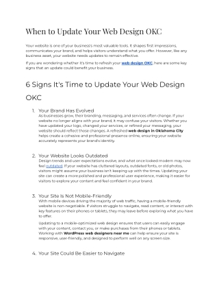 When to Update Your Web Design OKC