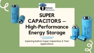 Buy Super Capacitors Online In India – TOMSON ELECTRONICS