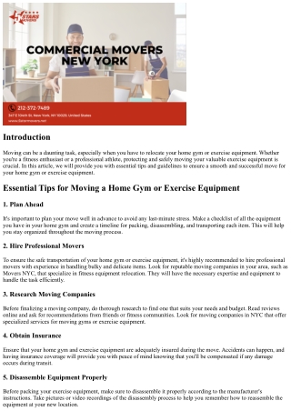 Essential Tips for Moving a Home Gym or Exercise Equipment