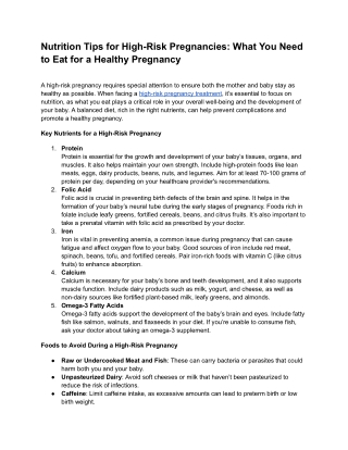 Nutrition Tips for High-Risk Pregnancies_ What You Need to Eat for a Healthy Pregnancy