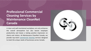 Professional Commercial Cleaning Services by Maintenance CleanNet Canada