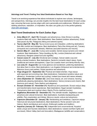 astrology and travel finding your ideal