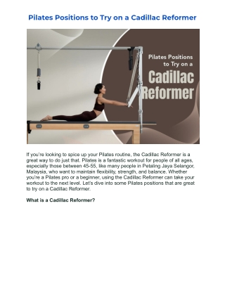 pilates positions to try on a cadillac reformer