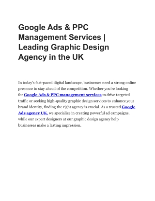 google ads ppc management services leading
