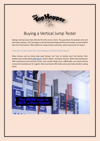 Buying a Vertical Jump Tester