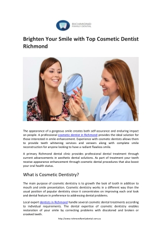 Brighten Your Smile with Top Cosmetic Dentist Richmond