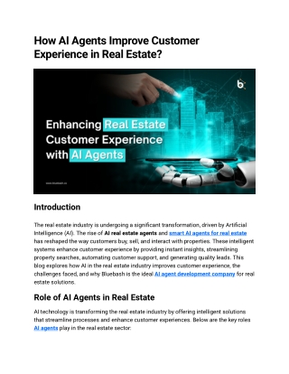 Smart AI Agents for Real Estate Growth & Automation | Bluebash
