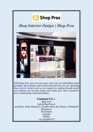 Shop Interior Design | Shop Pros