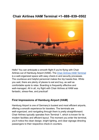 chair airlines ham terminal 1 888 839 0502