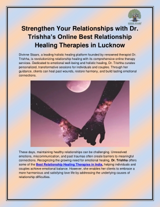 Best Relationship Healing Therapies in India