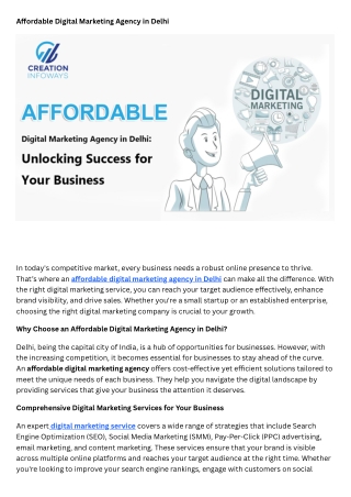 Affordable Digital Marketing Agency in Delhi