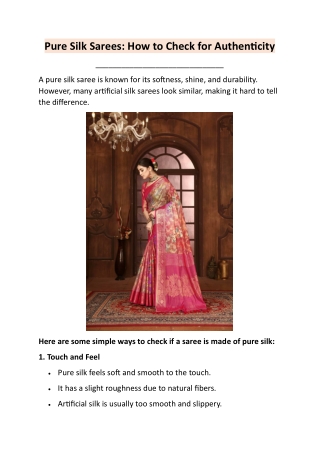 pure silk sarees how to check for authenticity