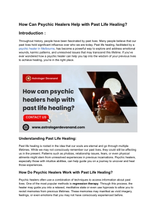 How Can Psychic Healers Help with Past Life Healing_