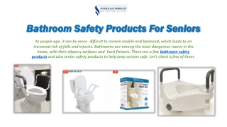 Bathroom Safety Products For Seniors