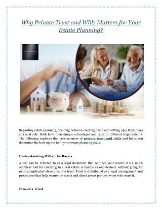 Why Private Trust and Wills Matters for Your Estate Planning?