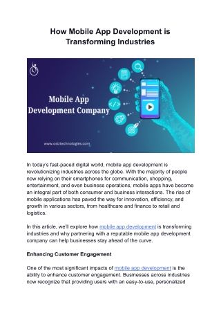 how mobile app development is transforming