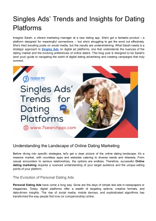 singles ads trends and insights for dating