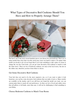 What Types of Decorative Bed Cushions Should You Have and How to Properly Arrange Them