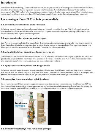 Les avantages d'une PLV en bois personnalisée pour attirer l'attention des clien