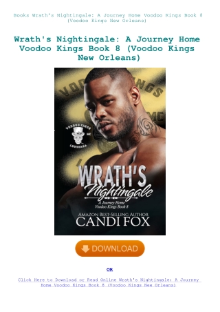 Books Wrath's Nightingale A Journey Home Voodoo Kings Book 8 (Voodoo Kings New Orleans)
