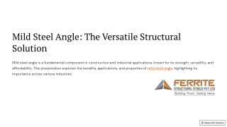 Mild Steel Angle – The Perfect Choice for Structural & Industrial Use