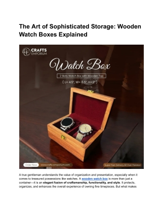 the art of sophisticated storage wooden watch