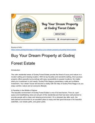 Buy Your Dream Property at Godrej Forest Estate