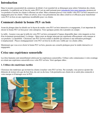 Comment rendre votre PLV en bois interactive et engageante pour les clients