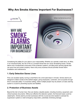 Why Are Smoke Alarms Important For Businesses?