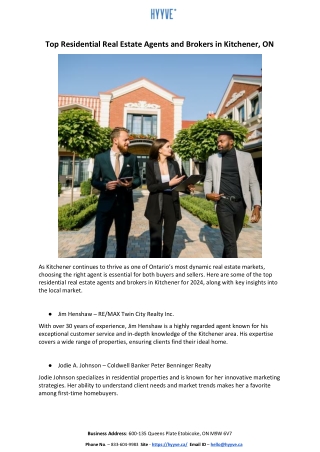 Top Residential Real Estate Agents and Brokers in Kitchener, ON