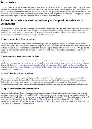 Présentoir en bois : un choix esthétique pour les produits de beauté et cosmétiq