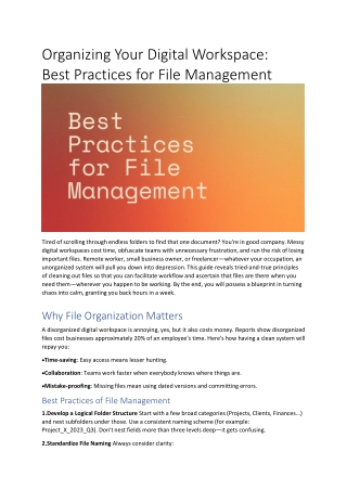 organizing your digital workspace best practices
