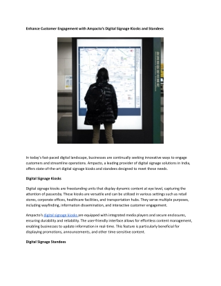 Enhance Customer Engagement with Ampacto’s Digital Signage Kiosks and Standees