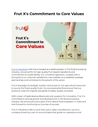 frut x s commitment to core values